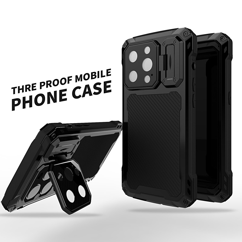 Magnetic Adsorption Full Coverage Invisible Stand Phone Case with Lens Protection